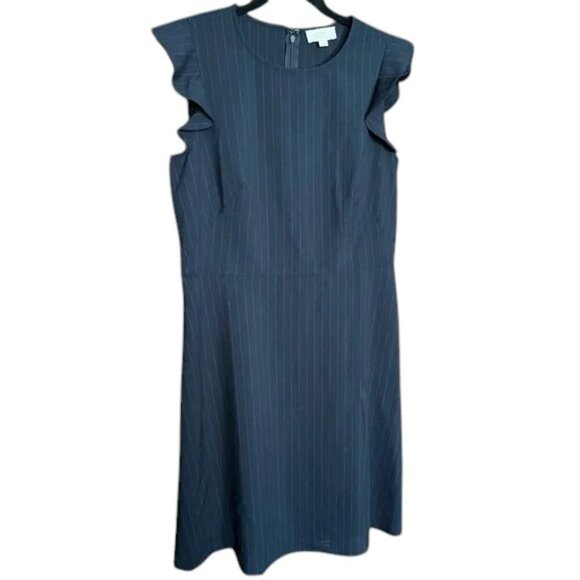 Loft Outlet Navy Pinstripe Dress, Size 8 - Picture 4 of 8